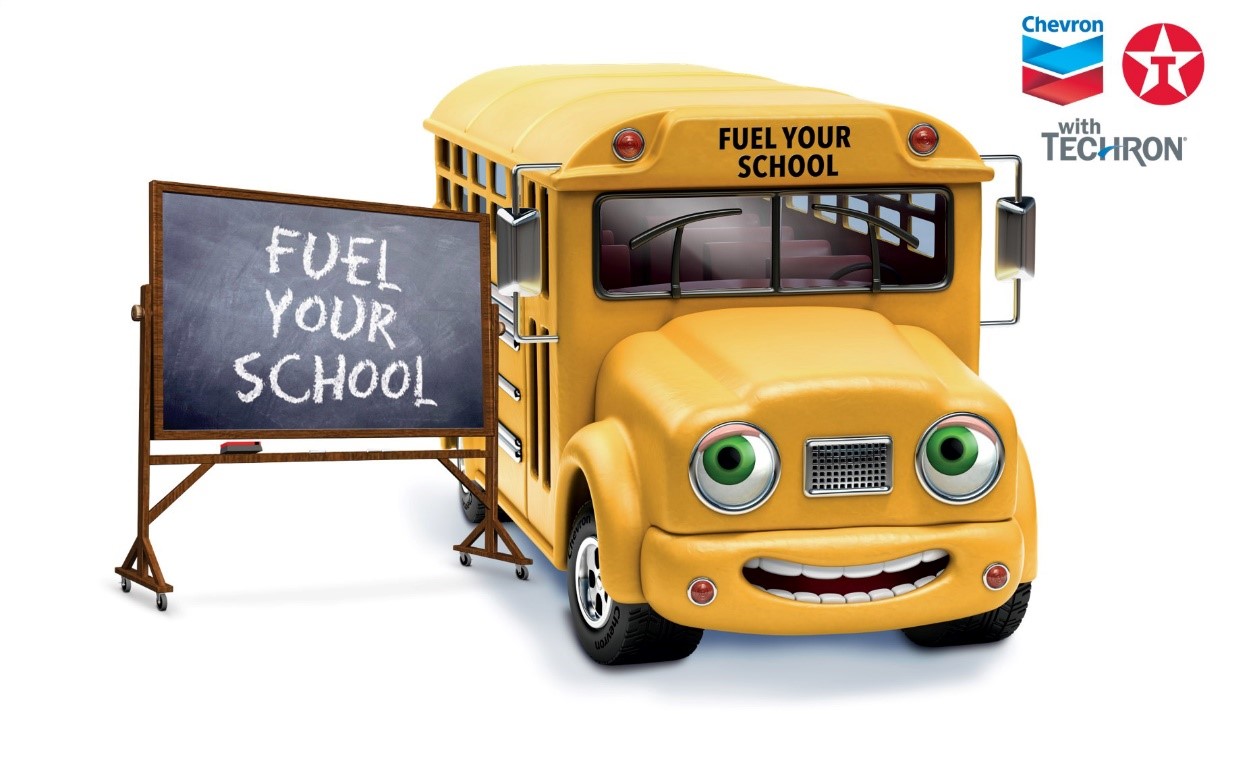 Fuel Your School cartoon schoolbus