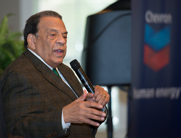 the honorable Andrew Young speaking
